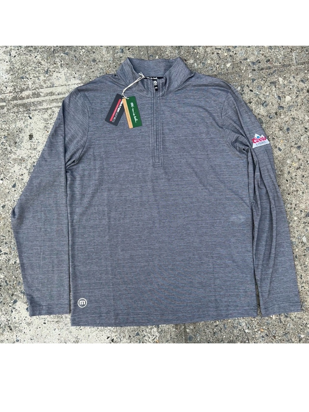 Travis Mathew The Heather 1/4 Zip Pure‎ Performance Sweater Coors Light Beer M
